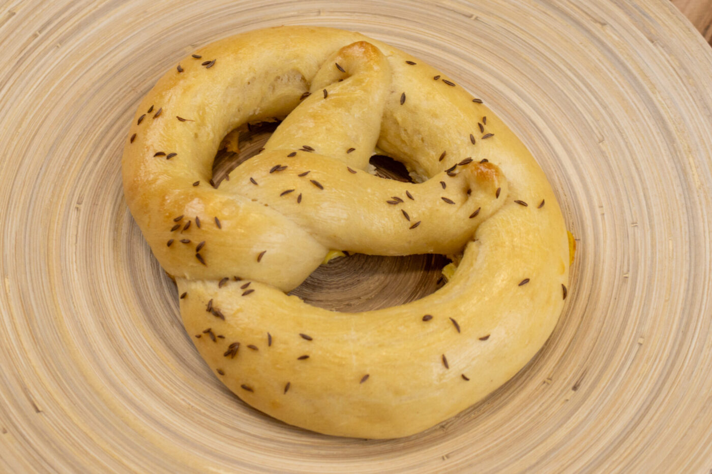 Czech Soft Pretzel Preclik with Caraway Seeds