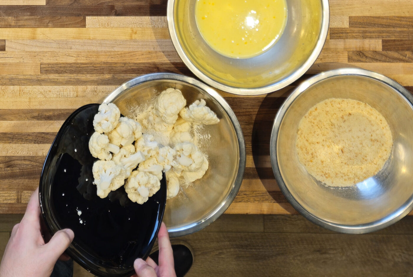 Fried Cauliflower Smažený Květák - Bread the Cauliflower