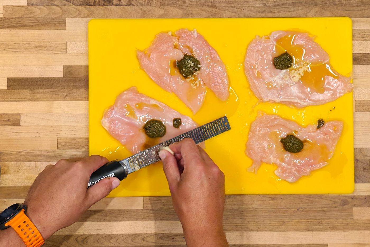 Pesto Chicken Breasts - Meat Preparation
